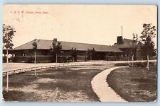 Ames Iowa Postcard C&NW Station Exterior Building c1908 Vintage Antique Posted picture