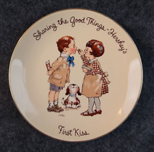 Vintage Hershey Sharing the Good Things First Kiss Porcelain Wall Plates picture