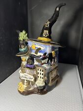 Blue Sky Clayworks Halloween Witches Shop b Heather Goldminc Tealight Holder Z57 picture