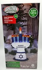 Happy Hanukkah Menorah & Candles 3.5 Ft Airblown Inflatable Outdoor Yard Art NEW picture