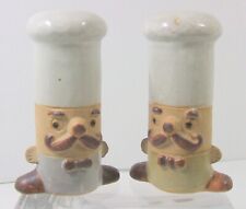 Fitz And Floyd Mustached Chef 4 inch Tall Salt and Pepper Shakers with Stoppers picture