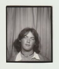 VINTAGE PHOTO BOOTH - LONG-HAIRED BOY, LOOKING STONED, HIPPIE picture
