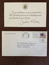 Jacqueline Kennedy First Lady White House Engraved Graduation Response Card picture