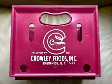 VINTAGE Purple Crowley Foods Inc Plastic Milk Crate Binghamton NY Dairy 13x13x11 picture