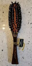 NEW Vintage Crown Brand Hairbrush #2002 Wild Boar Hair Brown Lucite Italy 7 Inch picture