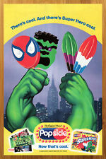 2003 Popsicle Marvel Super Heroes Print Ad/Poster Ice Pops Hulk Spider-Man Art picture