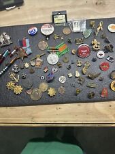 Vintage Military Collectible Mixed Pin And Medals Lot Etc picture