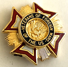 Vintage VFW Military Pin Veterans of Foreign Wars Lapel USA picture