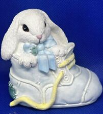 Vintage Patchville Bunnies Easter Rabbit Baby Josh Bunny Shoe Figurine picture