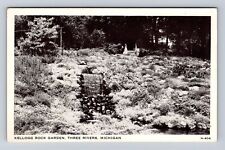 Three River MI-Michigan, Kellogg Rock Garden, Antique, Vintage Souvenir Postcard picture