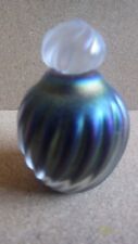 VINTAGE 1985 BRIAN MAYTUM STUDIO ART GLASS IRIDESCENT RIBBED PERFUME BOTTLE picture