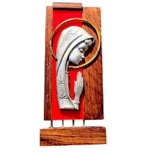 Vintage 1960s Mid Century Madonna Child Virgin Mary Statue Wood MCM Catholic picture