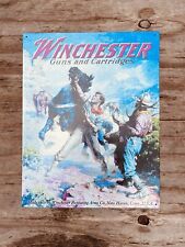 WIN-Spooked Horse HOME/GARAGE TIN SIGN Vintage Winchester Guns & Cart. 12.5x16