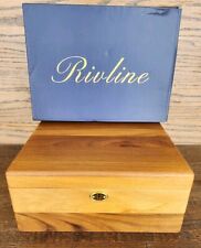RIVLINE Wooden Storage Box with Hinged Lid and Locking Key -Large 100% Acacia  picture
