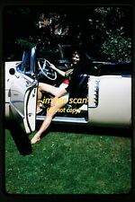 Pretty Woman Model with 1956 Cadillac Car in 1950s, Kodachrome Slide p20b picture