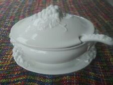SALE. Huge Vintage Italian White Ceramic Lidded Tureen, Matching Tray & Ladle.  picture