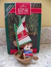 Hallmark 1990 Mouseboat Mouse Walnut Boat Christmas Ornament picture