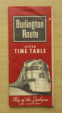 CB&Q BURLINGTON ROUTE Public Timetable: Feb-Apr 54 System picture