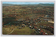 Postcard NY Village Aerial Scenic View Mountains Hoosick Falls New York     picture