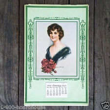 Vintage Original BEAUTIES ROSES LITHO Store Full Pad Promotional Calendar 1929 picture