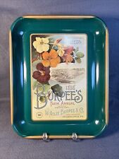 Vintage Burpee's Seed Tin Serving Tray Green Kitchen Household Fordhook Farm picture