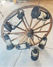 wagon wheel chandelier vintage picture