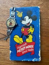 Vintage Disney 1935 Mickey Mouse Ingersoll Watch & Original Box - AS IS picture
