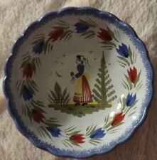 Vintage Quimper Bowl Henriot French 5” Peasant Woman Handpainted Signed picture