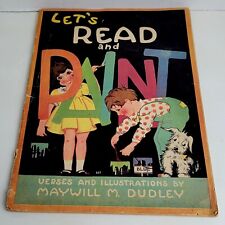 VERY RARE 1934 Whitman 'Let's Read And Paint' Coloring Book Great Pics L👀K 🎃 picture