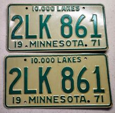 1971 Minnesota License Plate Pair Tags  # 2LK-861 Plymouth Pontiac Olds  *N-O-S* picture