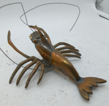 Brass Lobster Crawfish Figurine Collectible 6.25