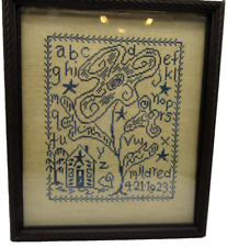 New SAMPLER looks like 100 yr. old Antique Homespun 1923 Cross Stitched Textile picture