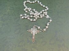 Beautiful ornate filigree antique 800 silver rosary from Estate . picture