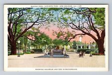 New Orleans LA-Louisiana, Audubon Park, Wading Pool, Antique Vintage Postcard picture