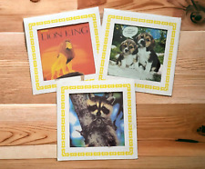 Disney Lion King, Raccoon,  Puppies Litho in Glass Cardboard Carnival Prizes vtg picture