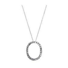 New Sterling Silver & Cubic Zirconia Circle Necklace with Chain 1