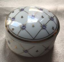 Vintage Otagiri Purple W/ Gold Trim Mini Round Trinket Box With Lid picture