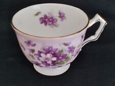 Vintage AYNSLEY Crocus Shaped Violet Purple Flower Footed Tea Cup with Gold Rim picture