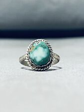 SUBLIME VINTAGE NAVAJO ROYSTON TURQUOISE STERLING SILVER RING picture