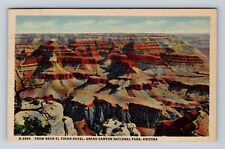 Grand Canyon National Park, Aerial El Tovar Hotel, Vintage c1947 Postcard picture