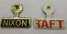 Vintage Nixon and Taft Fold Over Lapel Pins-Political Campaign, Good Used picture