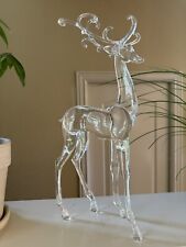 Christmas Standing Reindeer Deer w/ Antlers Acrylic Lucite Sculpture 18 inch picture