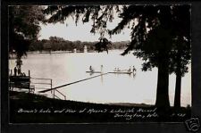 Burlington Wisconsin c1939 RPPC Browns Lake Docks WI picture