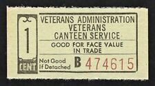 1 Cent - Veterans Administration Canteen Service - ticket - chit picture