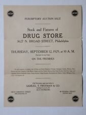 1929 Peremptory Auction Sale advertising Stock and Fixtures of Drug Store, PA picture