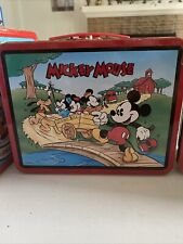 2 DISNEY MICKEY MOUSE METAL 1997 LUNCH BOX COLLECTORS USED Look @ Photos picture