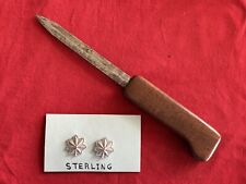 WW2 THEATER KNIFE FROM A SWORD OR BAYONET & STERLING OAK LEAVES - ESTATE SALE picture