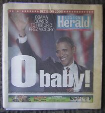 Nov. 5, 2008 Boston Herald Newspaper - Obama Coasts To Historic Prez Victory picture
