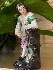 Colorful Antique Male Figural Spill Vase c1880-1890 German Porcelain #192 picture