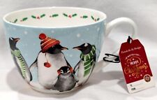 Portobello By Design Penguin Mug Let It Snow Holiday Penguins Bone China Mug NEW picture